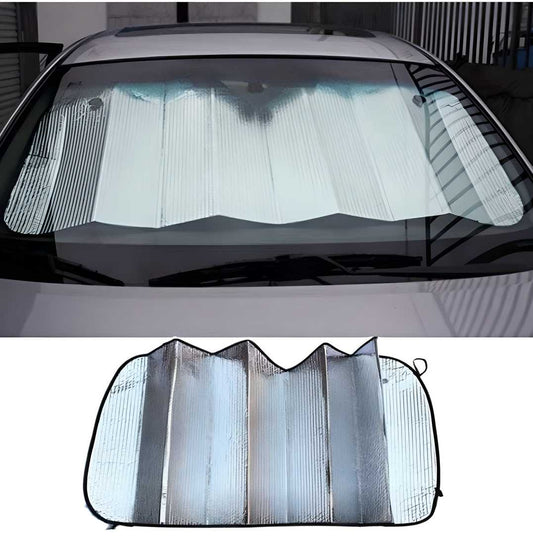 Front and Rear Foldable Car Sunshade (Silver) - Cheap bazar