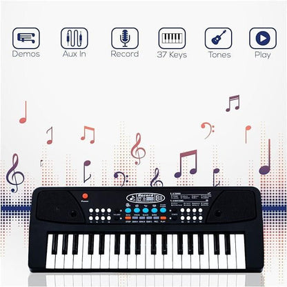 37 Keys Piano Keyboard Toy with Microphone, USB Power Cable & Sound Recording Function Analog Portable Keyboard - Cheap bazar