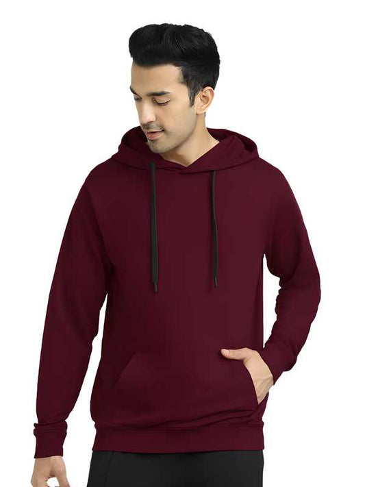 Cotton Solid Full Sleeves Mens Hoodie - Cheap bazar