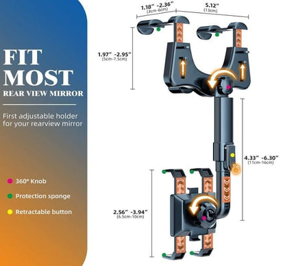 Mirror Mobile Phone Holder for Car - Cheap bazar