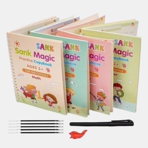 Sank Magic Practice Copybook (4 BOOKS,1 PEN,1 GRIP,10 REFILL) - Cheap bazar