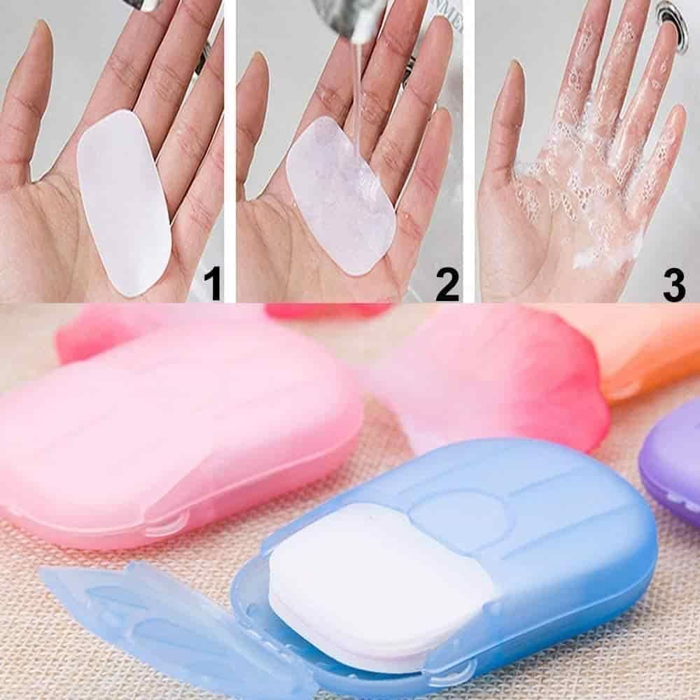 3 Pcs Portable Disposable Mini Scented Paper Soap - Cheap bazar