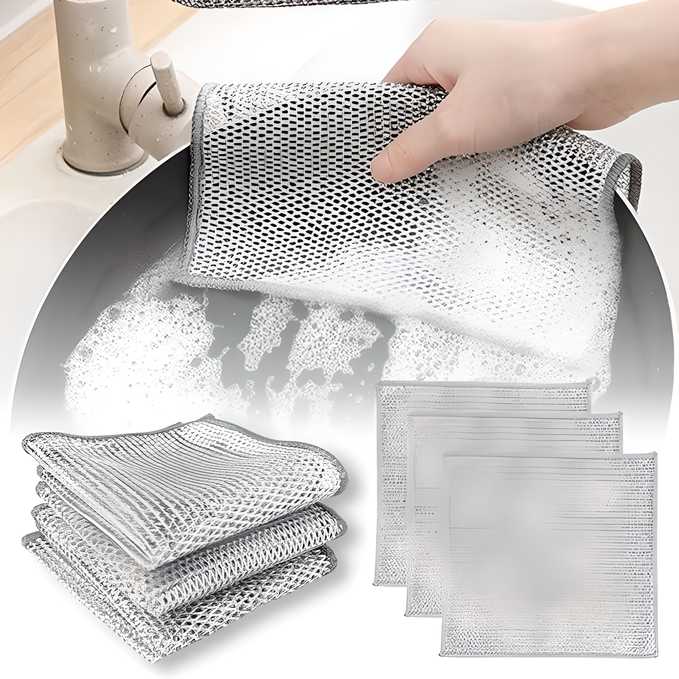 Multipurpose Wire Dishwashing Rags for Wet and Dry Pack of 10 - Cheap bazar