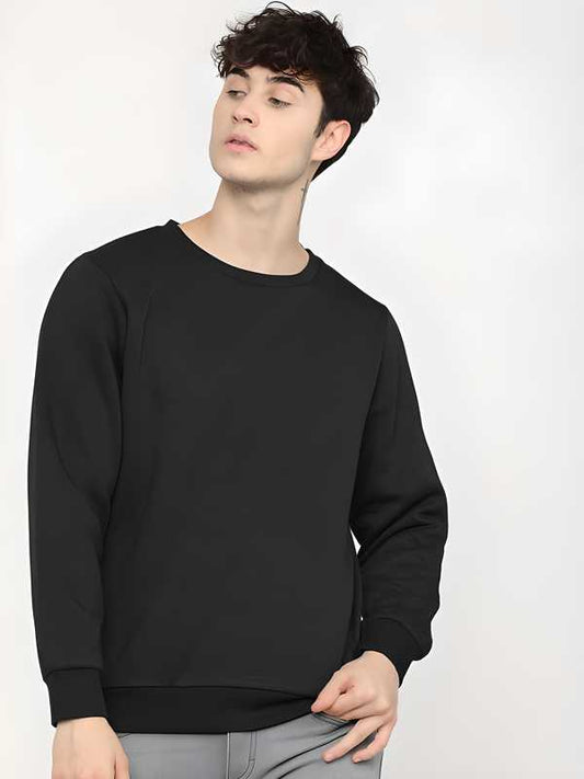 Cotton Solid Full Sleeves Regular Fit Mens Sweatshirt - Cheap bazar