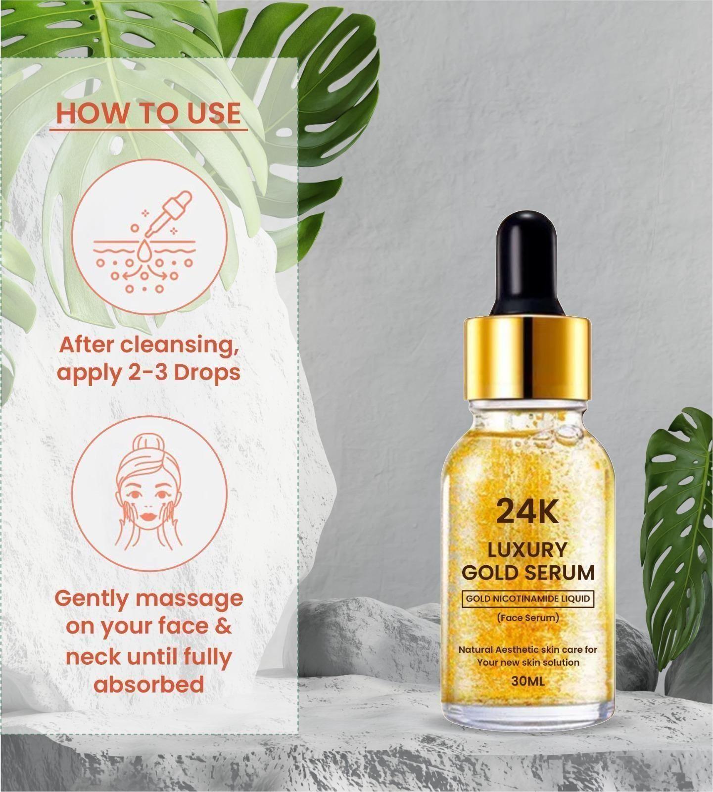 24K Gold Face Serum (Pack Of 2) - Cheap bazar