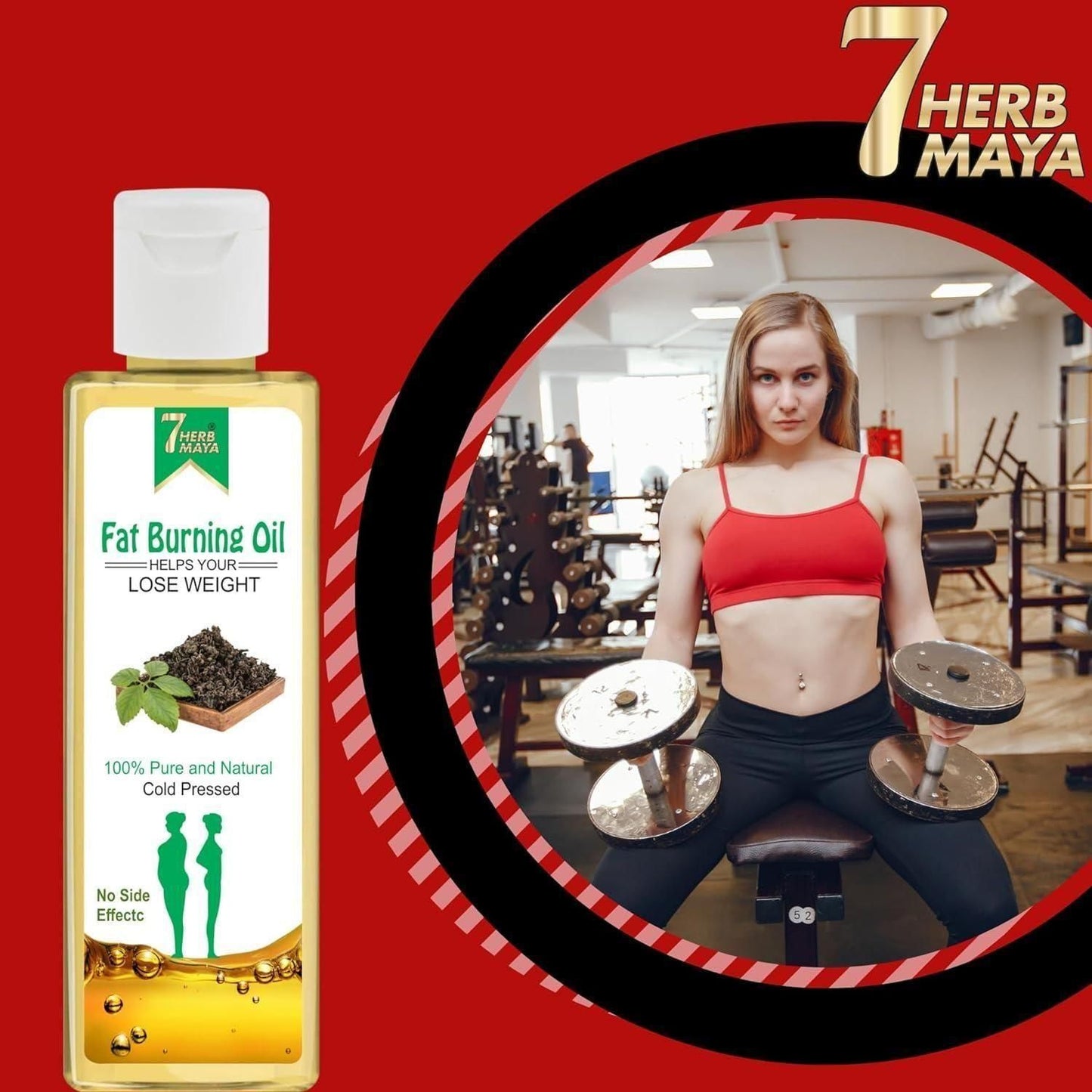 7Herbmaya Fat Burning Oil, Slimming oil, Fat Burner, Anti Cellulite & Skin Toning Slim Oil (Pack of 2) - Cheap bazar