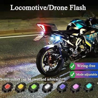 Safety Signal Aircraft Blinking Strobe 7 Colors Led Light Multipurpose Waterproof for Motorbike (Pack of 4) - Cheap bazar