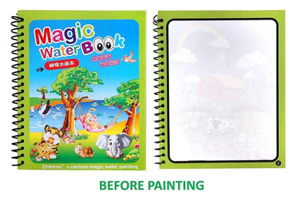 Reusable Magic Water Quick Dry Book Water Coloring Book Doodle with Magic Pen Painting Board for Children Education Drawing Pad (Multi Color, 4 Books) - Cheap bazar