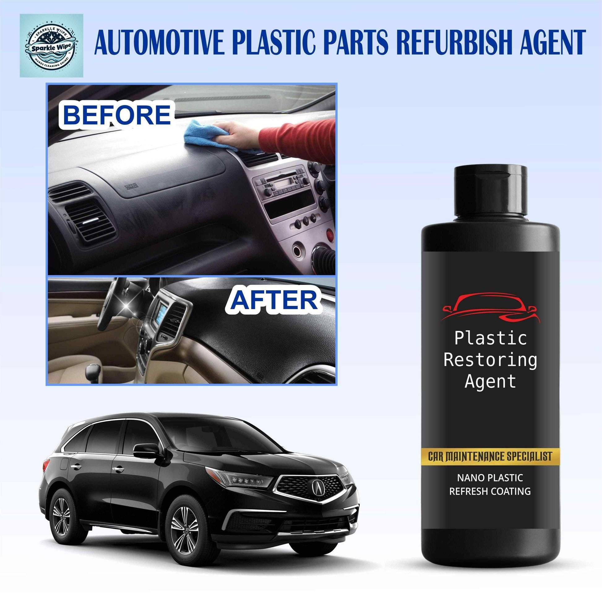 Nano Plastic Revitalizing Coating Agent for Car 100ml (Pack of 2) - Cheap bazar