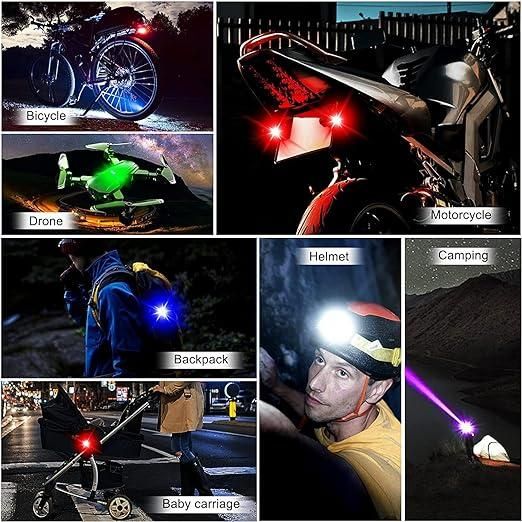 Safety Signal Aircraft Blinking Strobe 7 Colors Led Light Multipurpose Waterproof for Motorbike (Pack of 4) - Cheap bazar