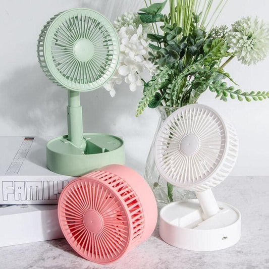 Adjustable Height Telescopic Rechargeable Standing Fan Rechargeable Pedestal Fan - Cheap bazar