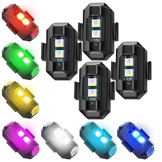 Safety Signal Aircraft Blinking Strobe 7 Colors Led Light Multipurpose Waterproof for Motorbike (Pack of 4) - Cheap bazar