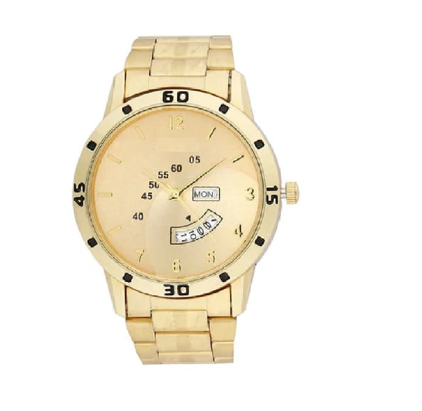 Men's Analog Stainless Steel Golden Watch