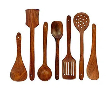 Wooden Kitchen Tools (Brown, Set of 7)